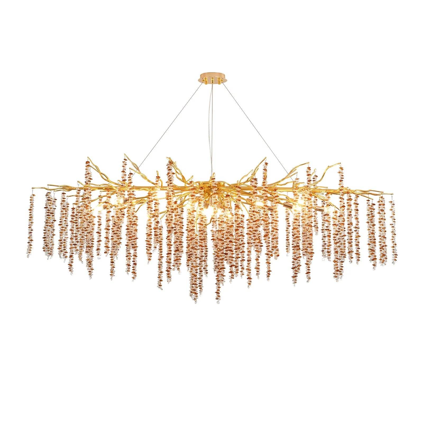 Light Luxury Luxury Amber Crystal Tassel Lamps - Loft&Timber