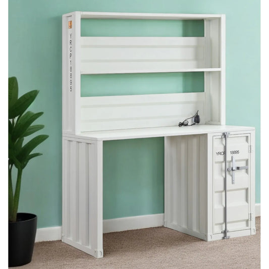 HMS 47" White Metal Computer Desk - Loft&Timber