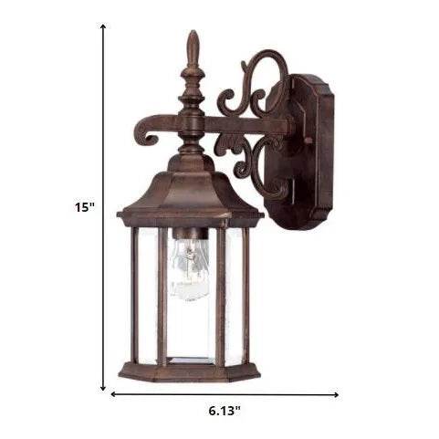 HMS Petite Brown Domed Hanging Glass Lantern Warm White LED Wall Sconce - Loft&Timber