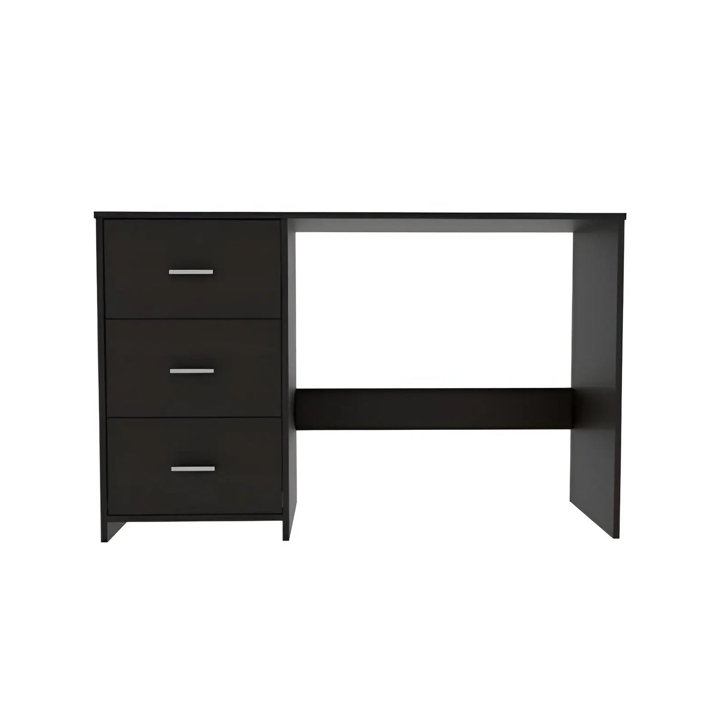 HMS Modern 48" Black Steel Computer Desk with Three Drawers - Loft&Timber