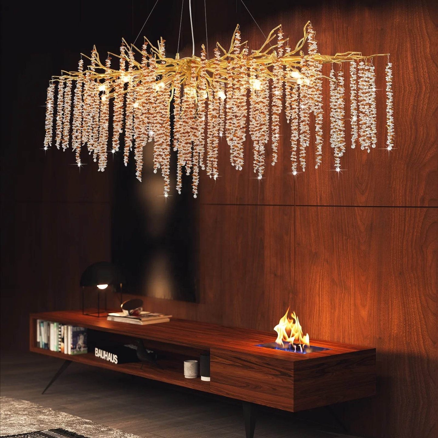 Light Luxury Luxury Amber Crystal Tassel Lamps - Loft&Timber