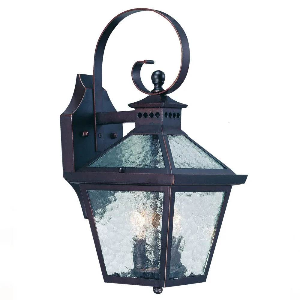 HMS XL Two Antique Bronze Black Hammered Glass Wall Light - Loft&Timber