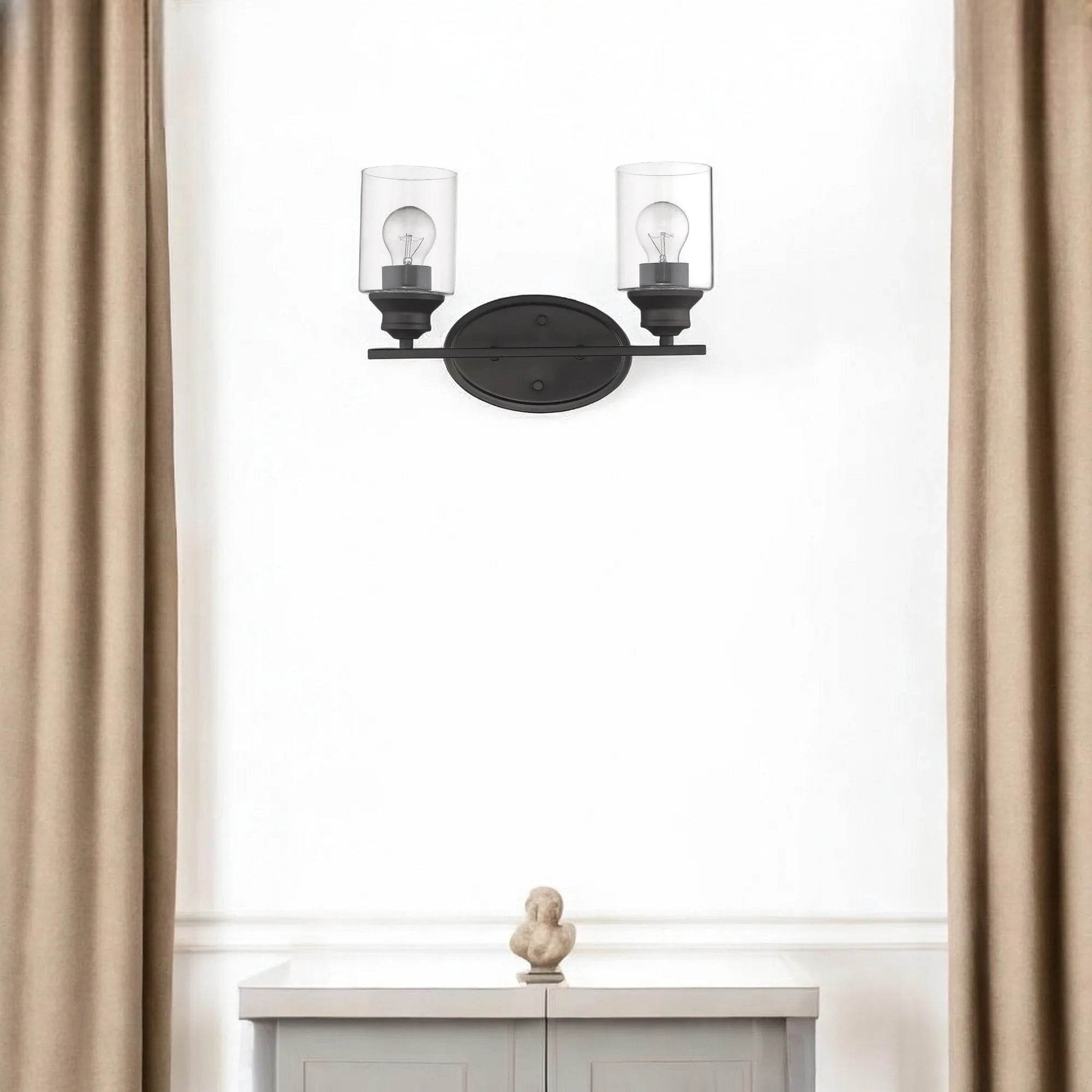 HMS Modern Two-Light Bronze Wall Sconce LED - Loft&Timber