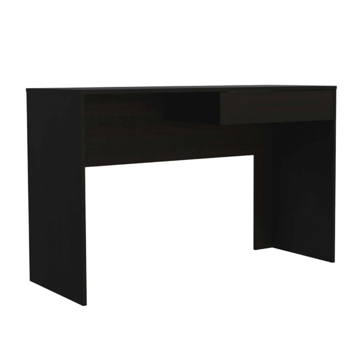 HMS 47" Black Wooden Computer Desk with Shelf Drawer - Loft&Timber