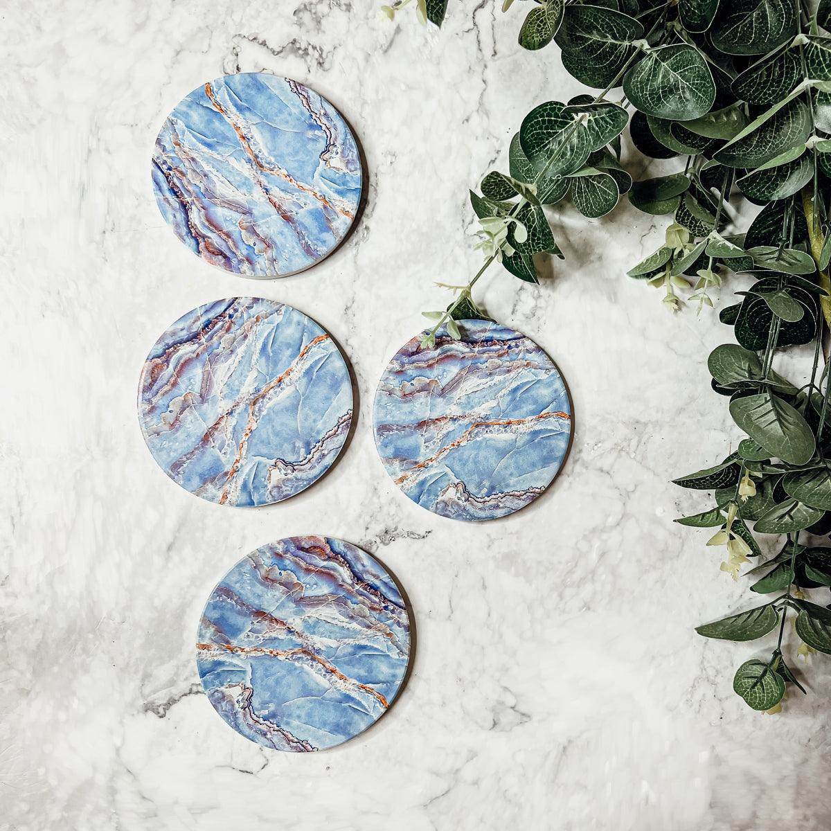 Marble Blue Coasters - Loft&Timber