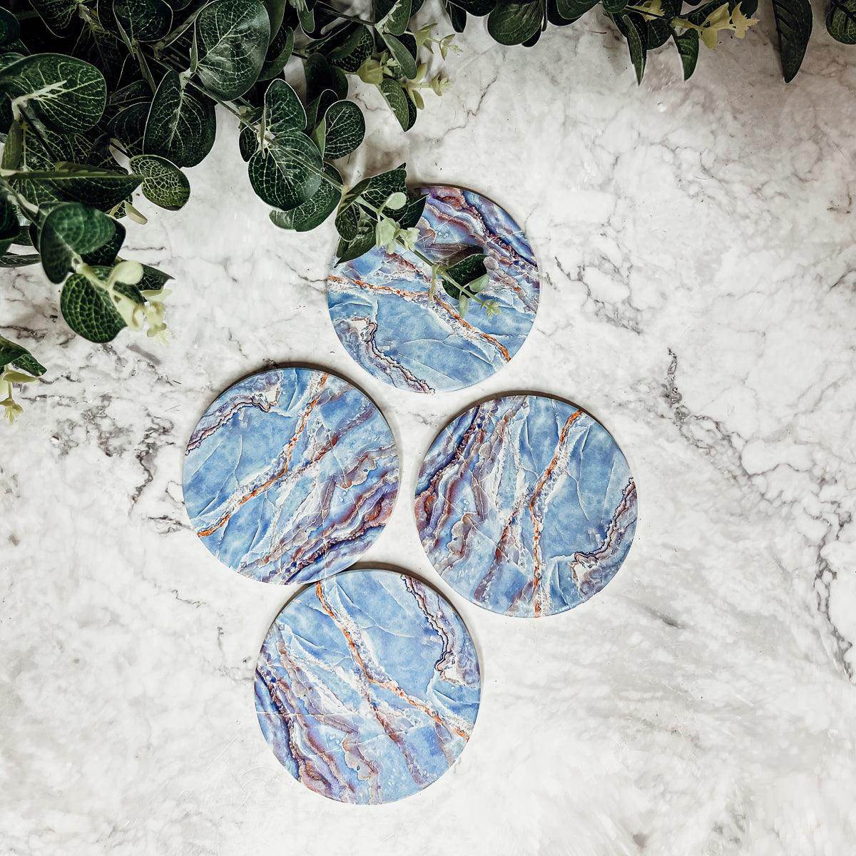 Marble Blue Coasters - Loft&Timber