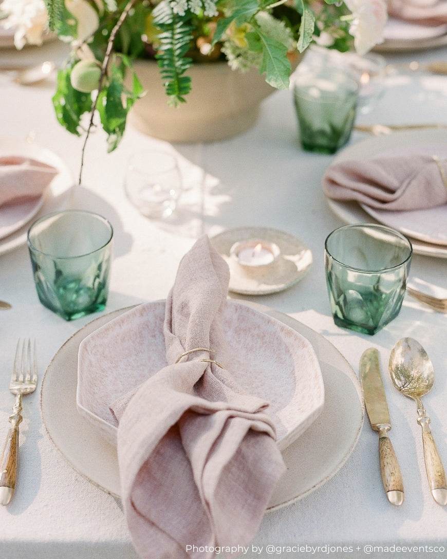 Stone Washed Linen Hemmed Dinner Napkins - Loft&Timber