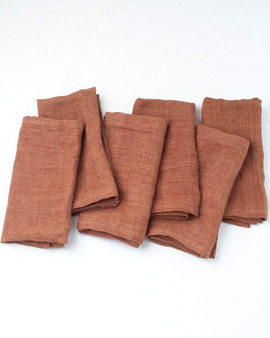 Stone Washed Linen Hemmed Dinner Napkins - Loft&Timber
