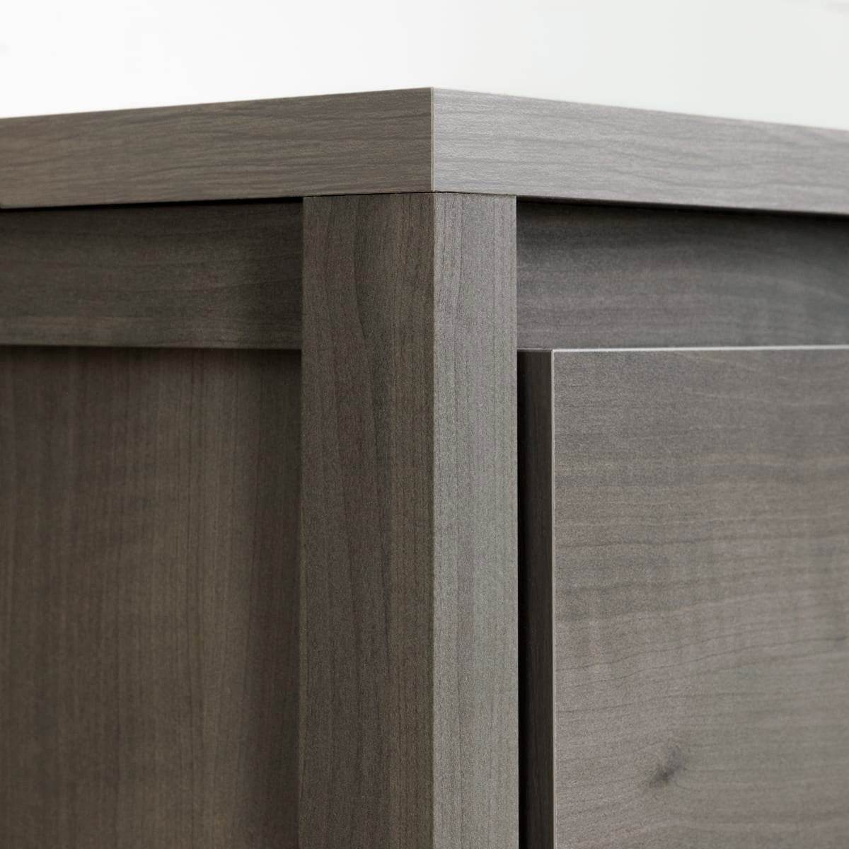 Modern Grey 2 Drawer Nightstand Cubby Storage Shelf - Loft&Timber