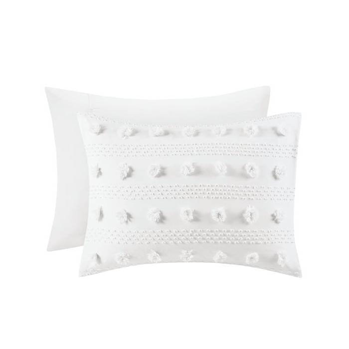 Twin/Twin XL 2-Piece Ivory Pompom Microfiber Comforter Set - Loft&Timber