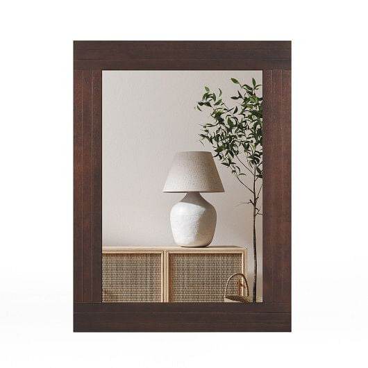 Wood Framed Wall Mirror for Bedroom Living Room Vanity Entryway-Brown - Loft&Timber