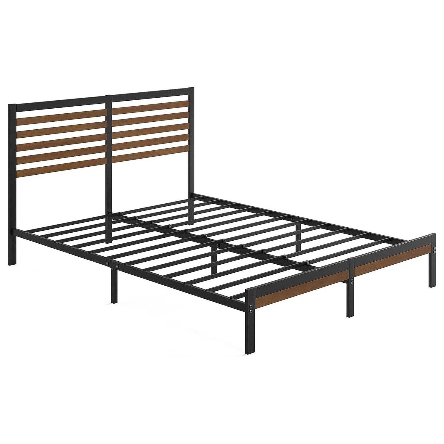 King Size Eco Friendly Bamboo Metal Platform Bed Frame - Loft&Timber