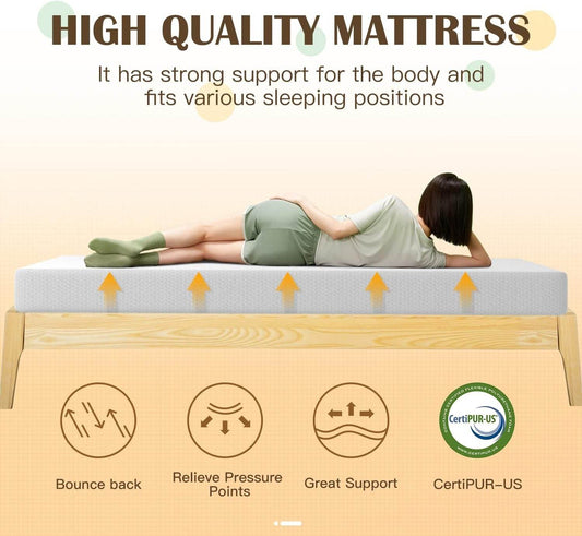 King size 8-inch Thick Medium Firm Cool Gel Memory Foam Mattress - Loft&Timber