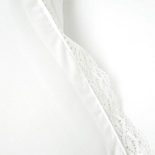 King size White 5-Piece Lightweight Polyester Comforter Set with Lace Trim - Loft&Timber