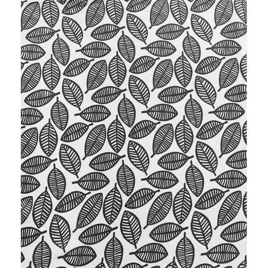 72-inch Black White Leaf Pattern Shower Curtain in 100-Percent Polyester Fabric - Loft&Timber