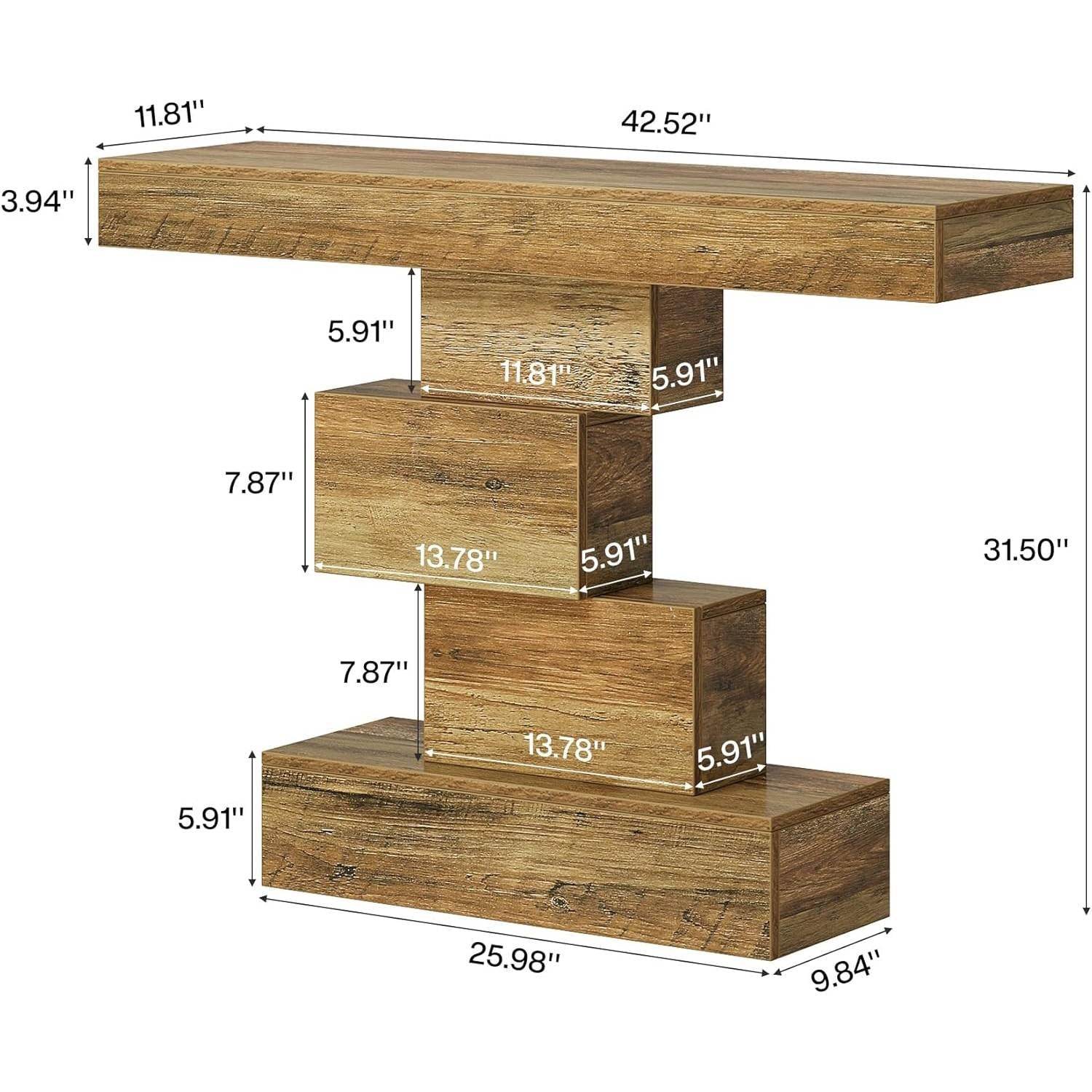 Modern Farmhouse 42-inch Entryway Accent Sofa Table in Light Brown Wood Finish - Loft&Timber