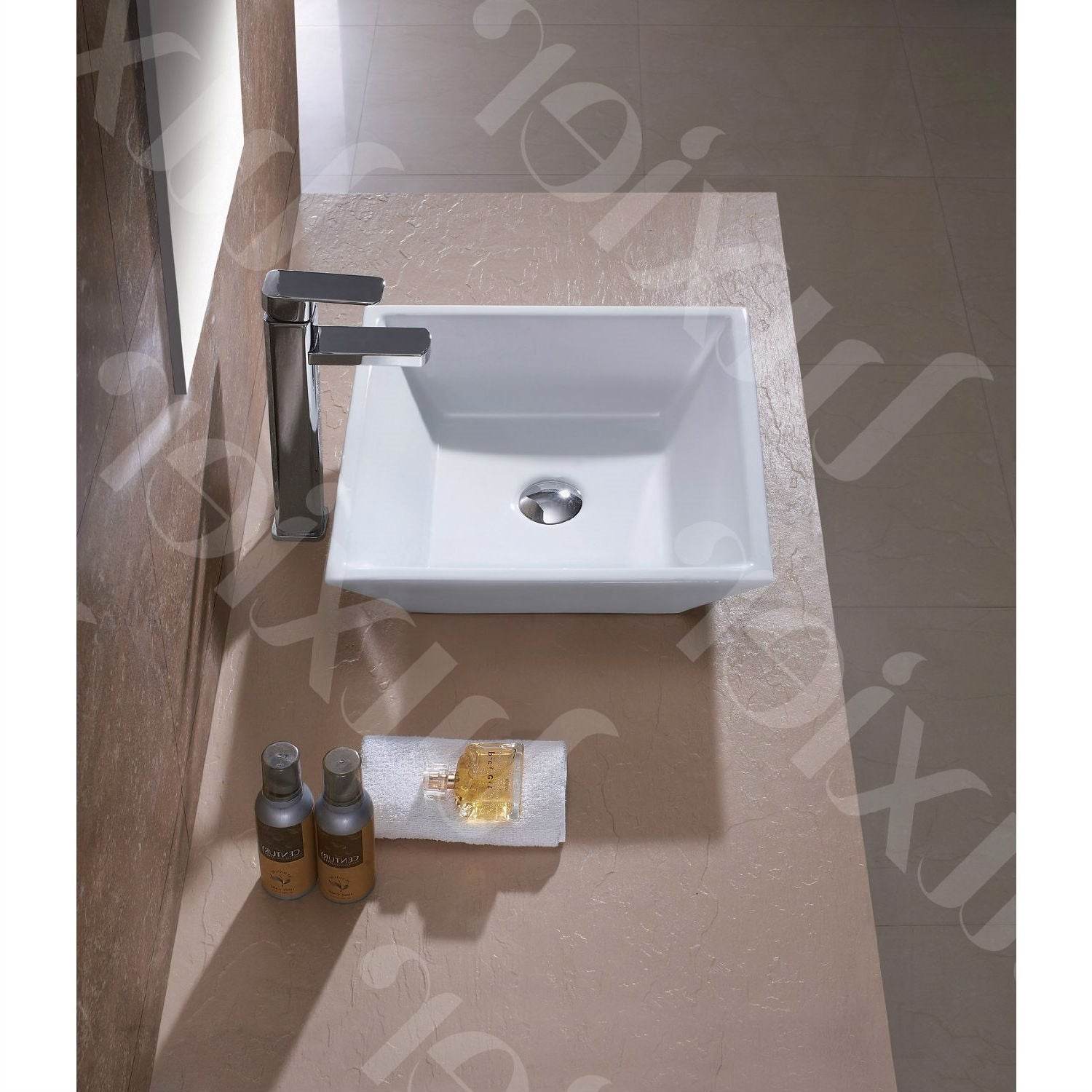 Contemporary White Ceramic Porcelain Vessel Bathroom Vanity Sink - 16 x 16-inch - Loft&Timber