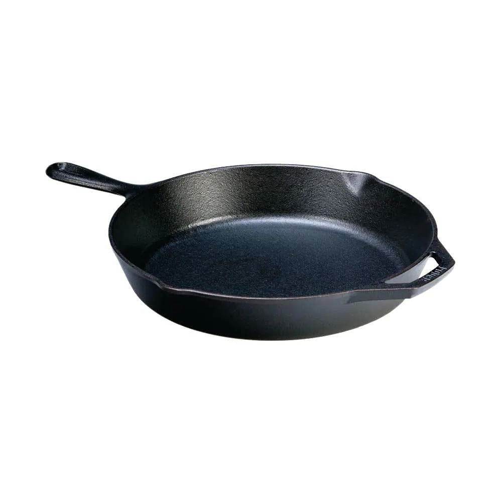 12-inch Cast Iron Skillet Frying Pan with Pour Spout - Made in the USA - Loft&Timber