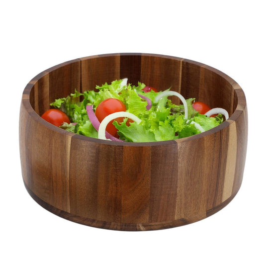 MegaChef 9.75 Inch Large Acacia Wood Salad Bowl - Loft&Timber