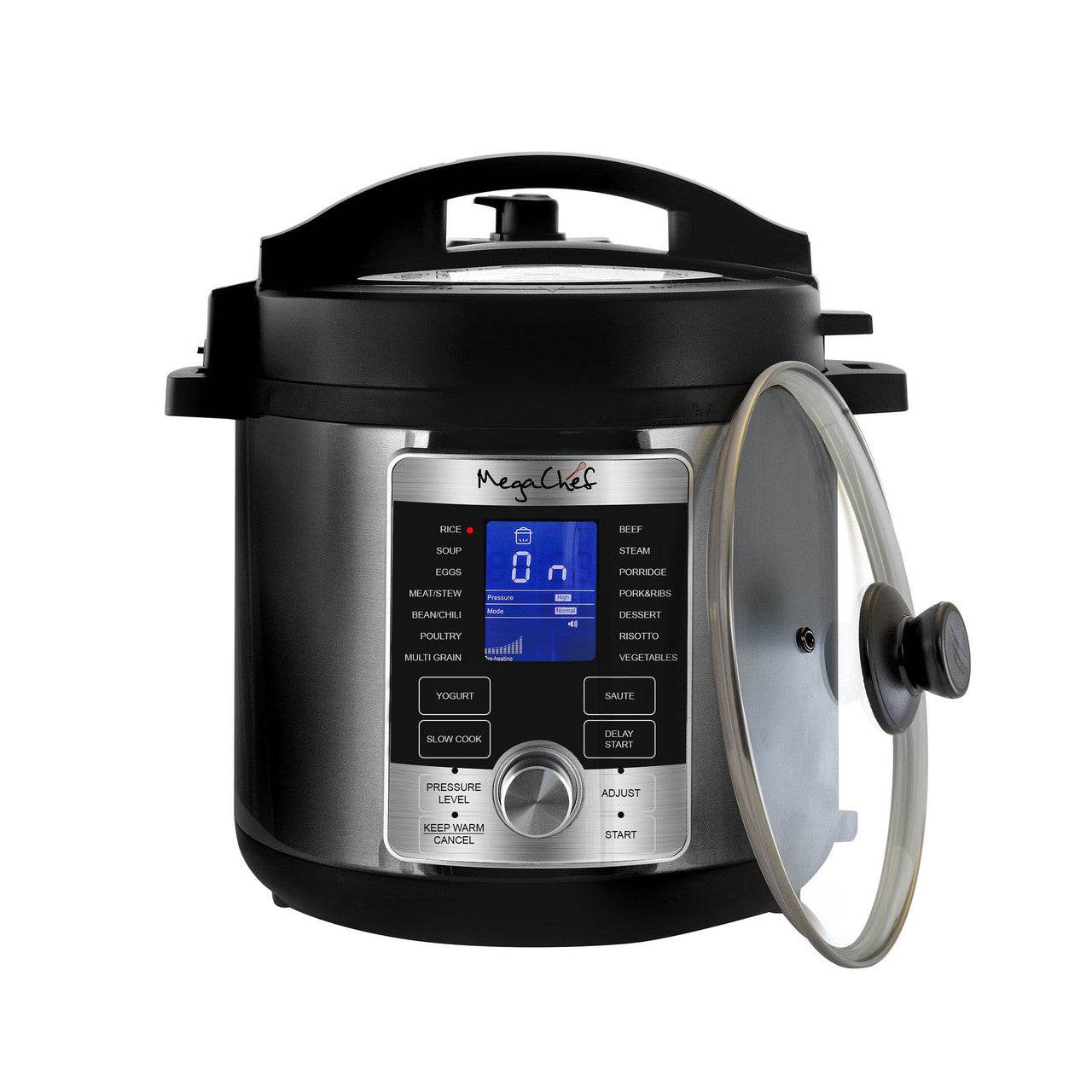 MegaChef 6 Quart Stainless Steel Electric Digital Pressure Cooker with Lid - Loft&Timber