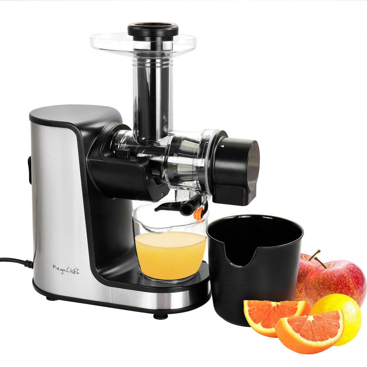 MegaChef Masticating Slow Juicer Extractor with Reverse Function, Cold Press Juicer Machine with Qu - Loft&Timber