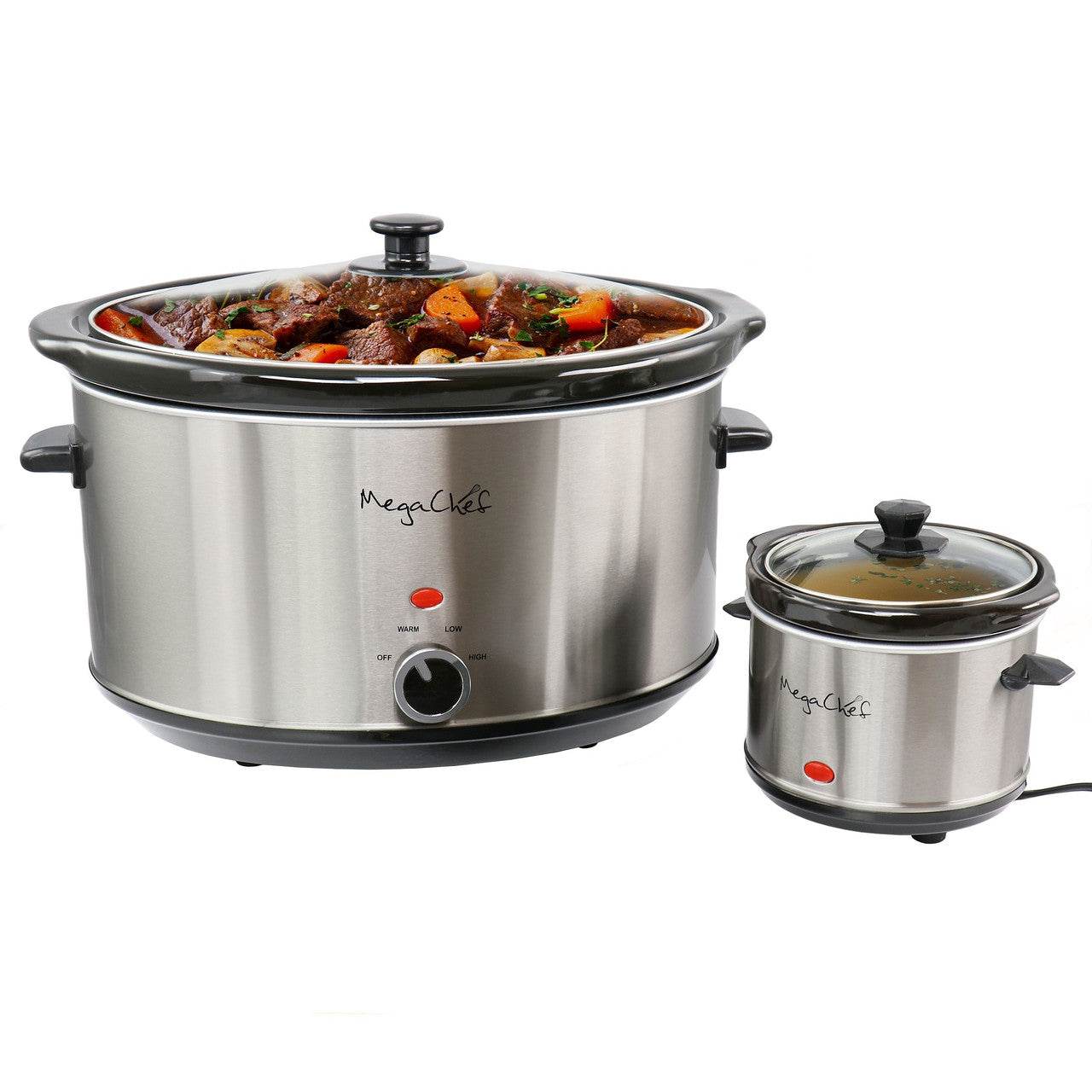 MegaChef 8 Quart Slow Cooker with Bouns Mini 0.6 Quart Warmer - Loft&Timber