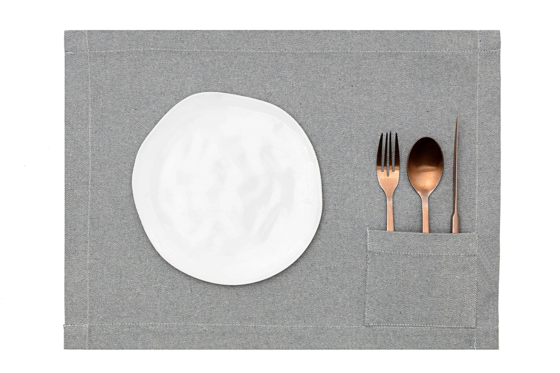 Placemats with Pocket, Set of 4 - Denim - Loft&Timber
