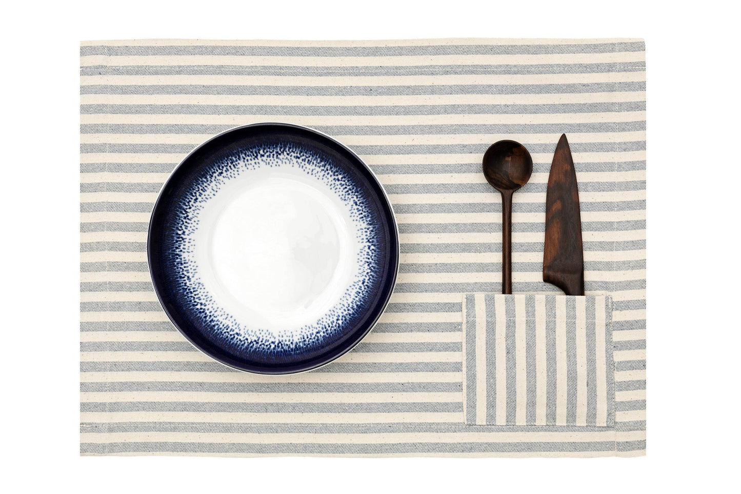 Placemats with Pocket, Set of 4 - Denim - Loft&Timber