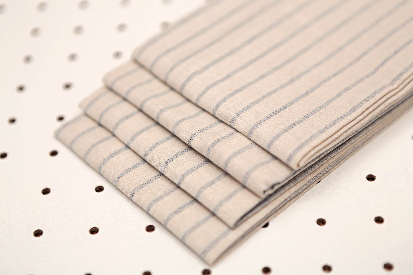 Cloth Napkins - Grey Striped and Natural Striped - Loft&Timber