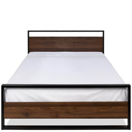 Modern FarmHome Queen Low Profile Metal Wood Platform Bed - Loft&Timber