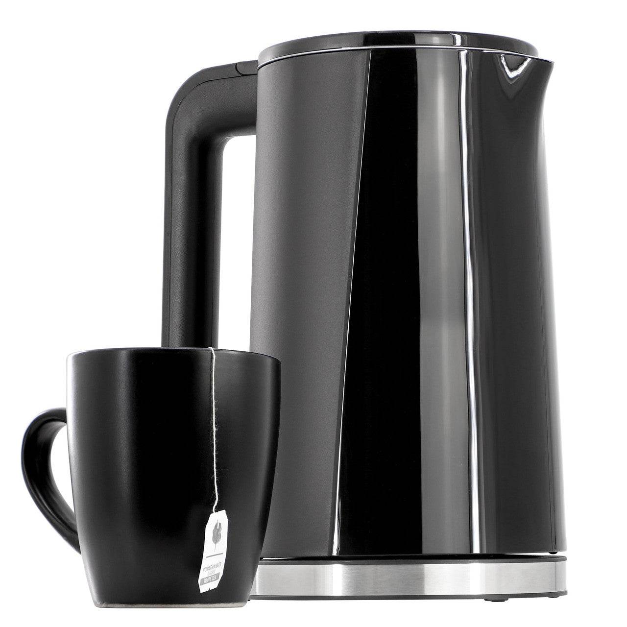 MegaChef 1.8 Quart Stainless Steel Electric Tea Kettle in Black - Loft&Timber
