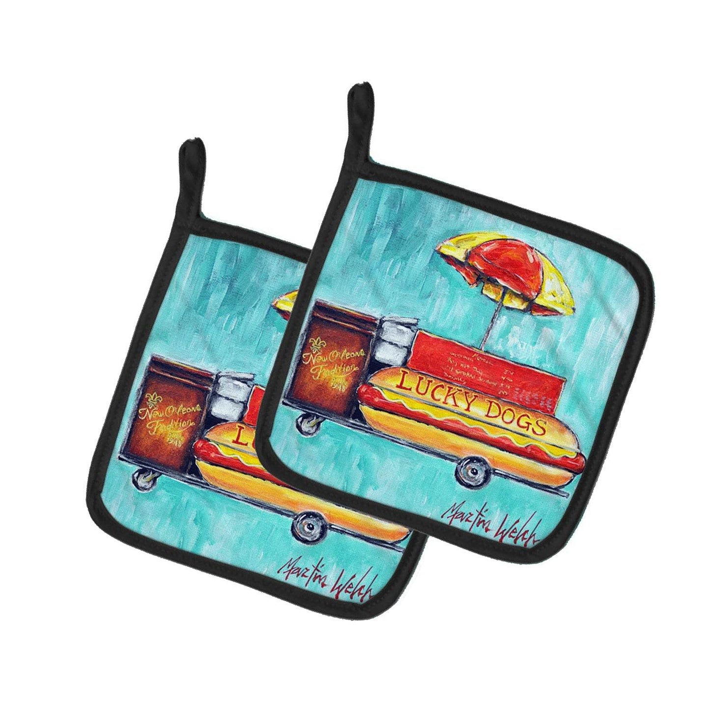Hot Dog Cart Pair of Pot Holders - Loft&Timber