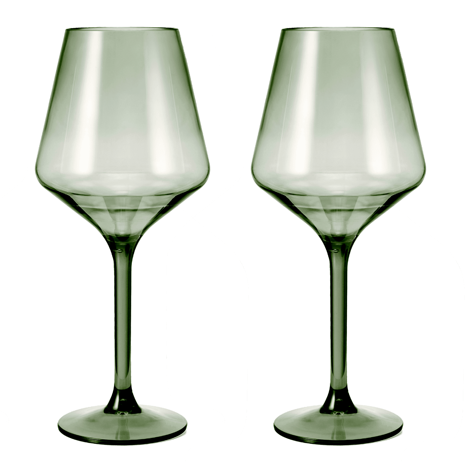 Floating Wine Glasses for Pool - Set of 2-15 OZ Shatterproof Poolside Wine Glasses, Tritan Plastic Reusable, Beach Outdoor Cocktail, Wine, Champagne, Water Glassware Spring Summer (Muted Green) - Loft&Timber