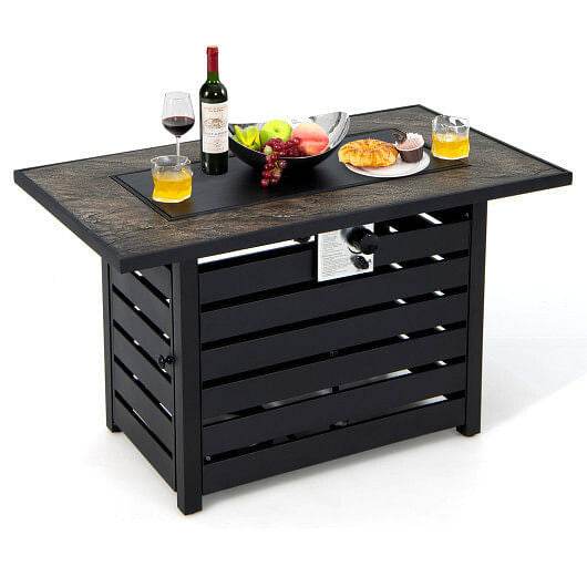 42 Inch 50000 BTU Propane Fire Pit Table with Ore Powder Surface - Loft&Timber