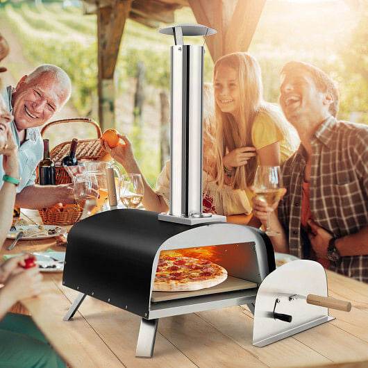 Portable Multi-Fuel Pizza Oven with Pizza Stone and Pizza Peel - Loft&Timber
