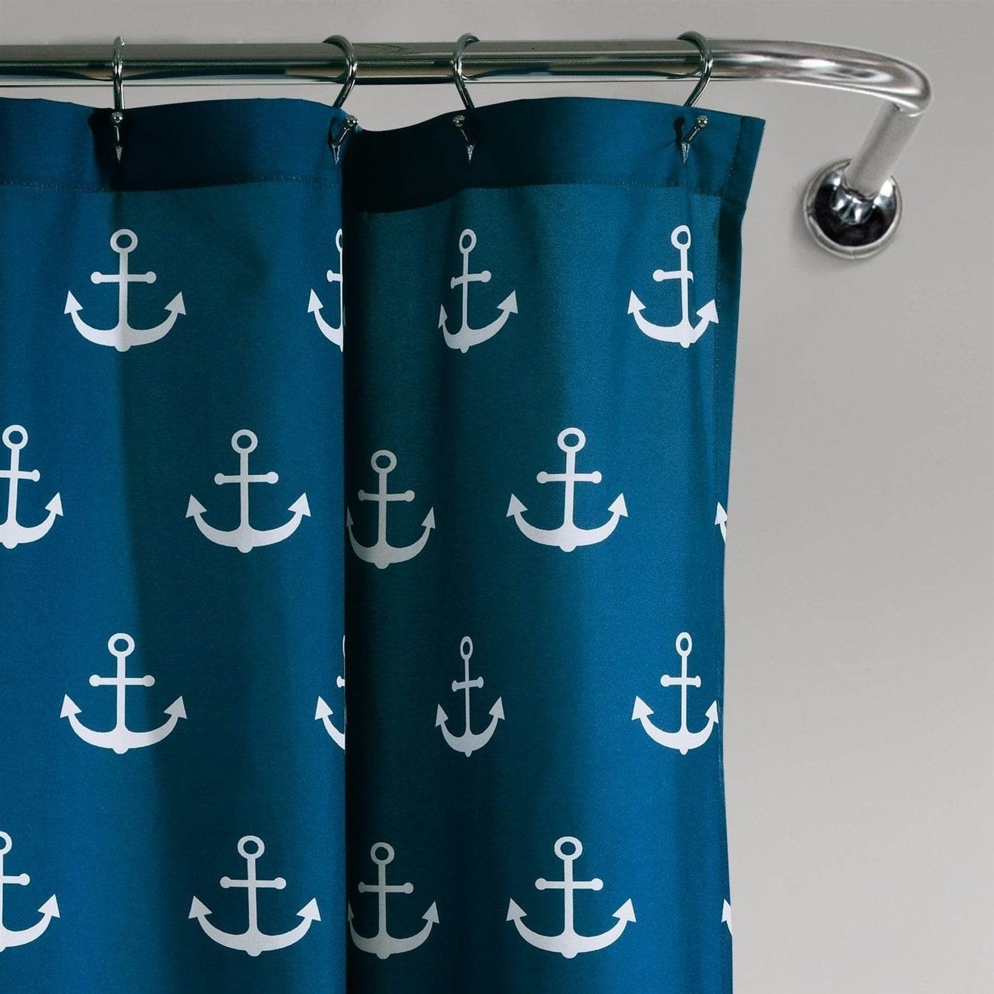 72-inch Navy White Nautical Anchor Polyester Shower Curtain - Loft&Timber