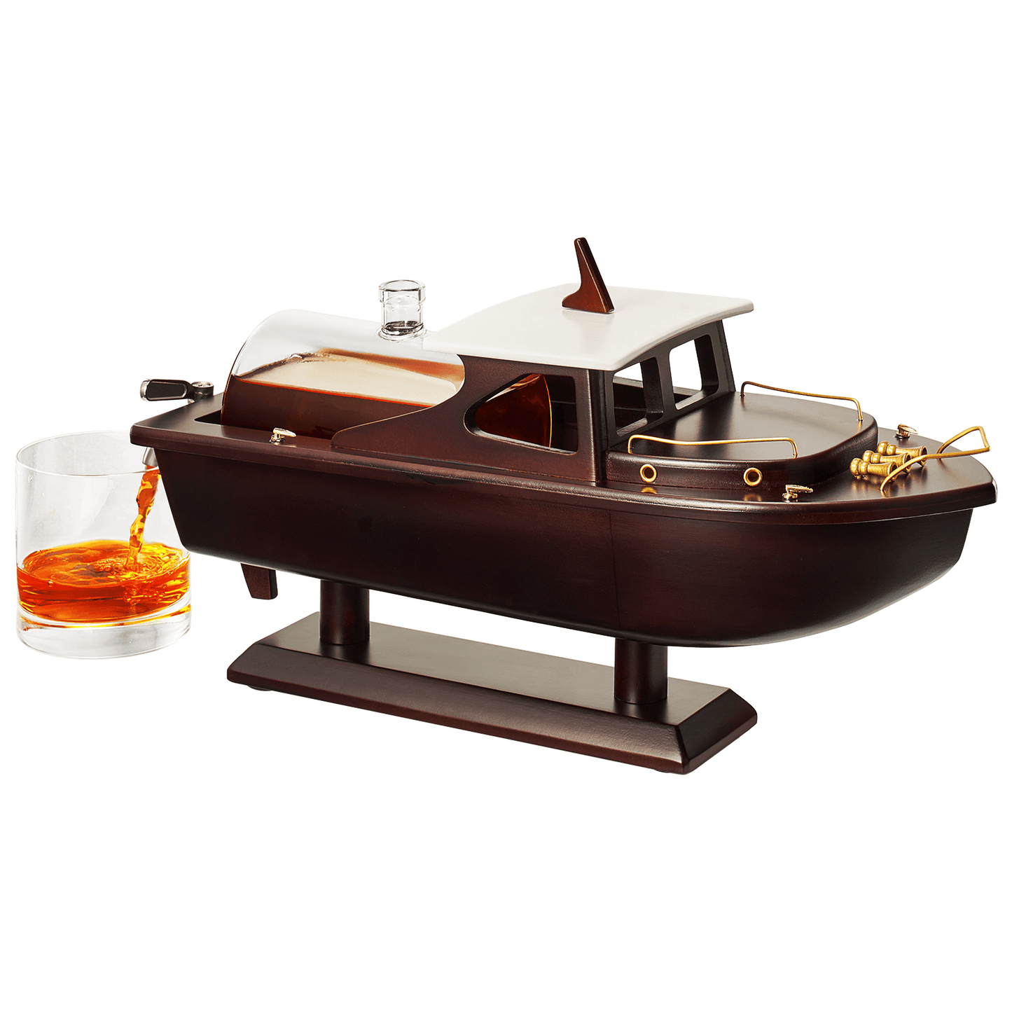 Boat Ship Whiskey & Wine Decanter Ship - The Wine Savant Ship Decanter Set 800ml - Drink Dispenser for Wine, Whiskey, Ship In A Bottle Decanters Bar Set, Liquor Scotch Bourbon, Boating Mariner Gifts - Loft&Timber