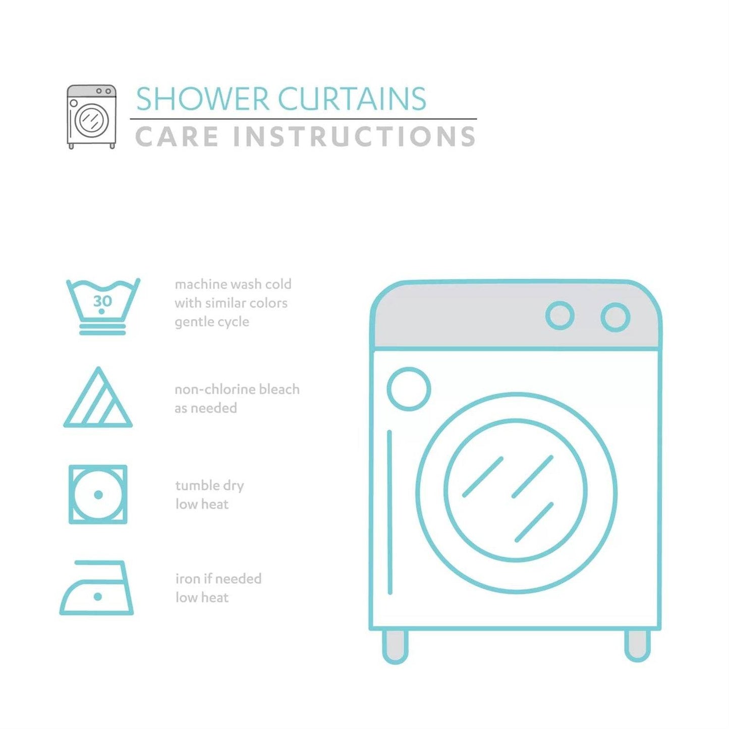 72-inch Pastel Blue Chenille Cotton Shower Curtain with Chevron Pattern - Loft&Timber