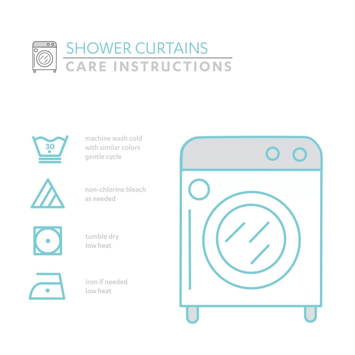 72-inch Pastel Blue Chenille Cotton Shower Curtain with Chevron Pattern - Loft&Timber