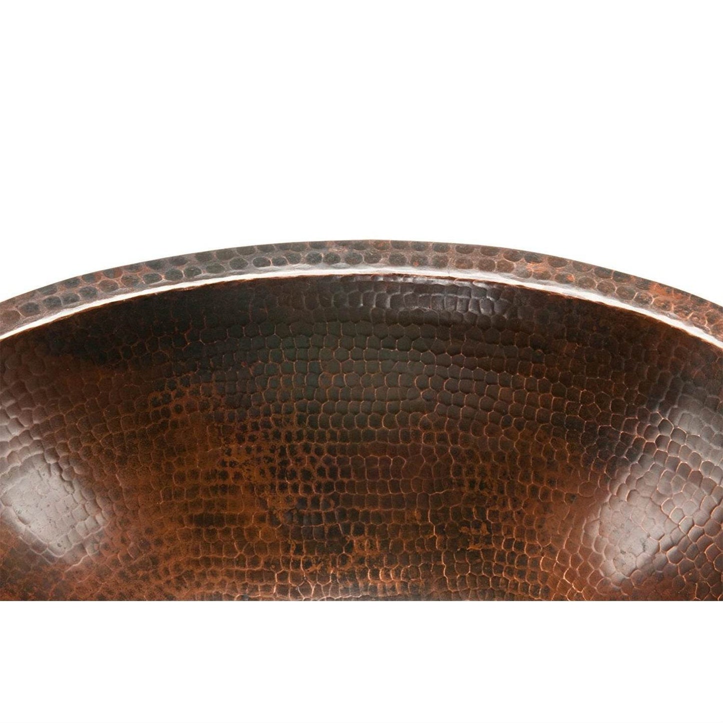 Oval Hammered Copper Bathroom Vessel Sink 17 x 12 inch - Loft&Timber