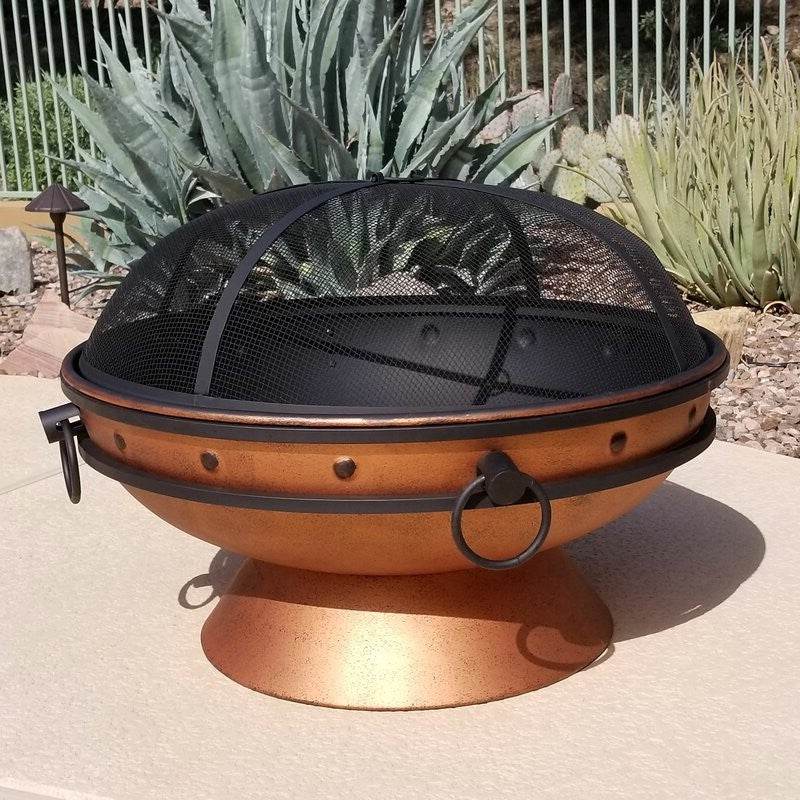 Cauldron Steel Wood Burning Fire Pit with Spark Screen - Loft&Timber
