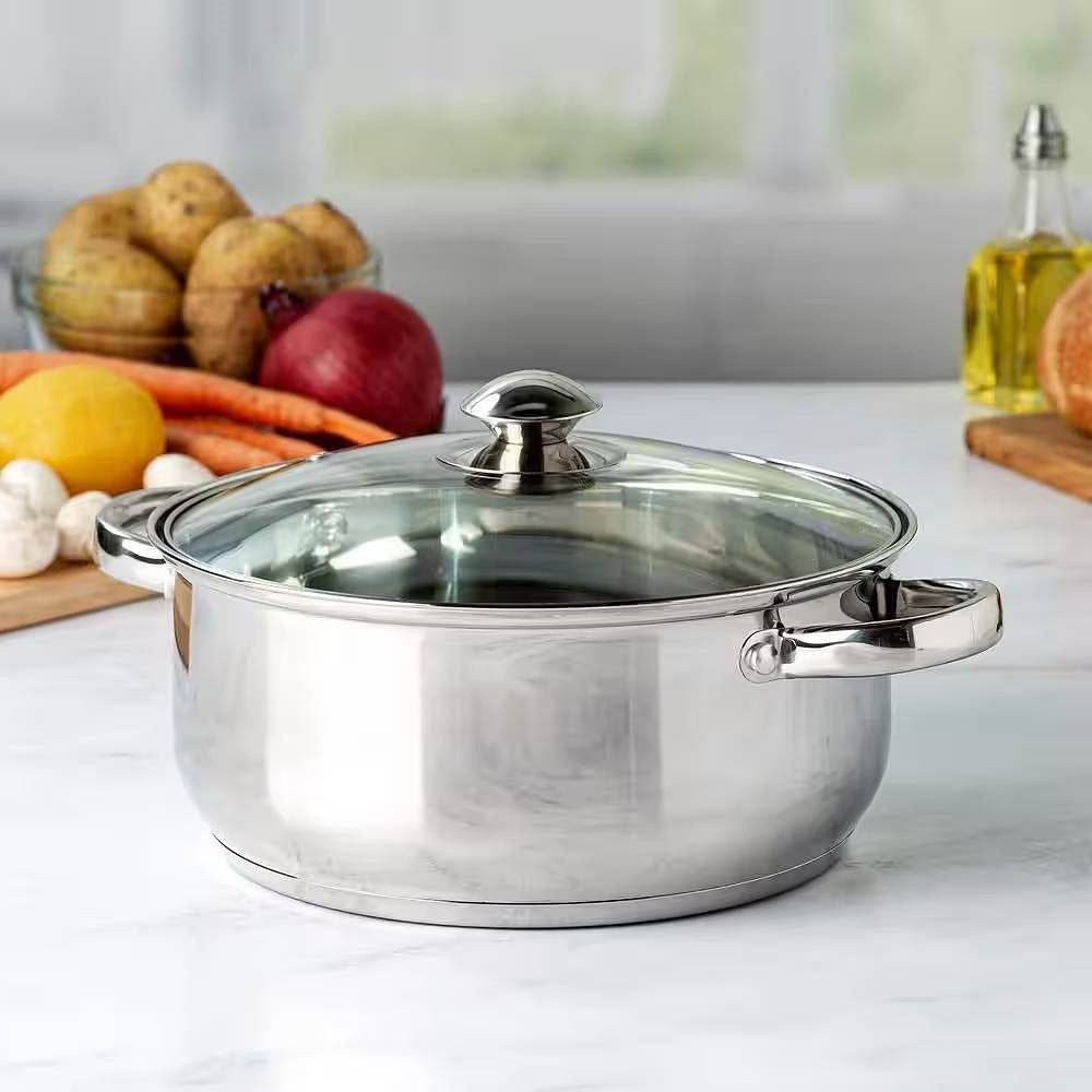 5-Quart Stainless Steel Dutch Oven with Glass Lid - Loft&Timber