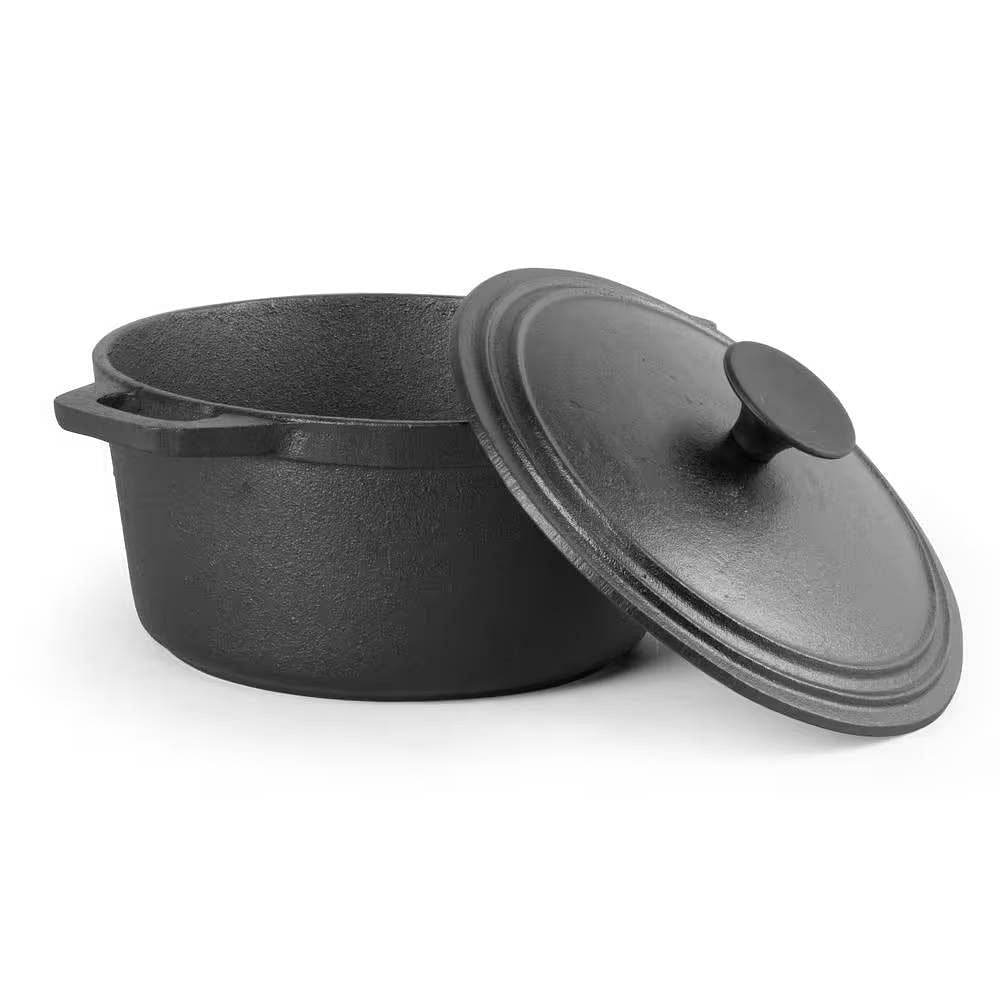 3.4 Quart Pre-Seasonded Cast Iron Dutch Oven with Handles and Lid - Loft&Timber