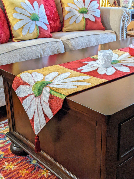 Tache Loves Me Not Daisy Tapestry Table Runner - Loft&Timber