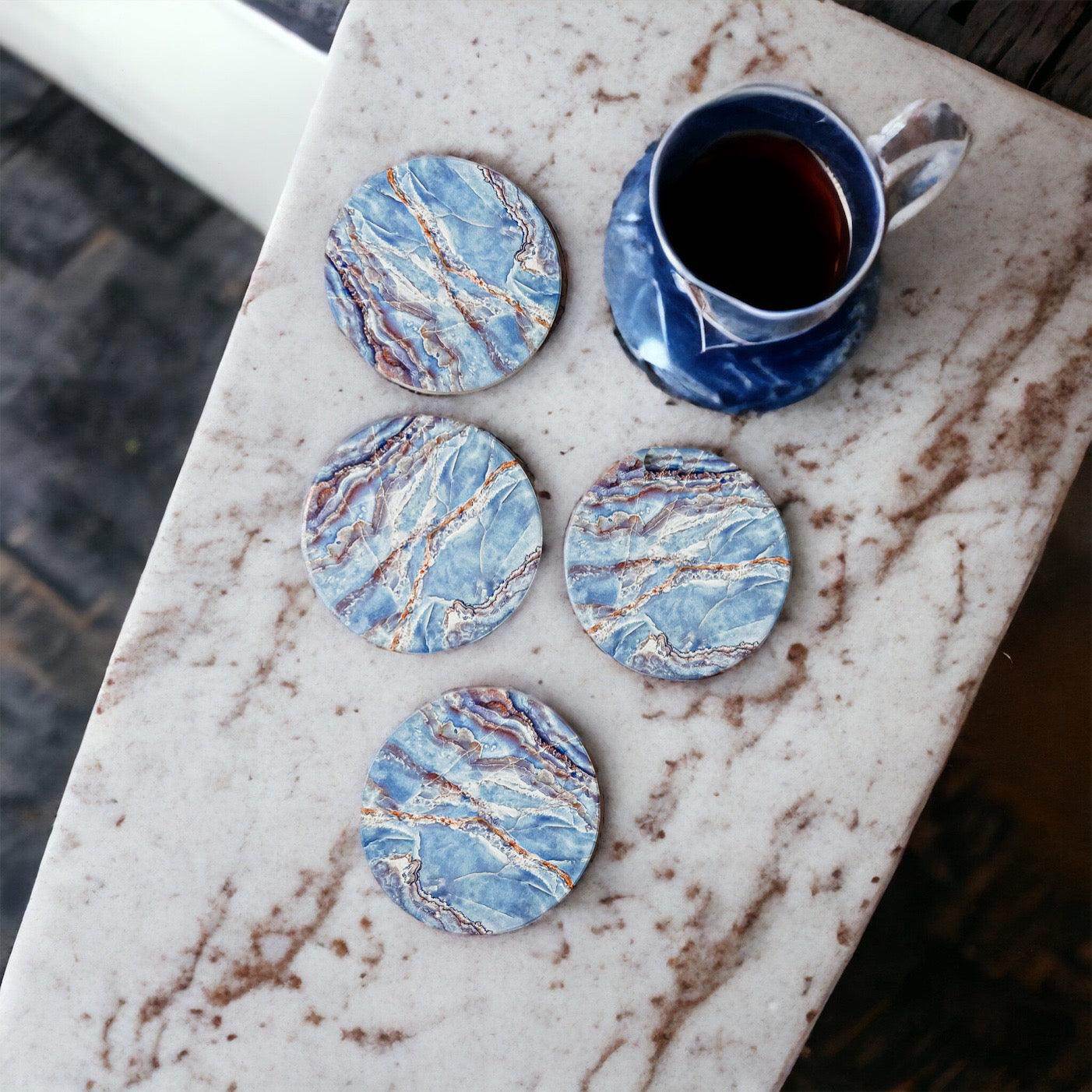 Marble Blue Coasters - Loft&Timber