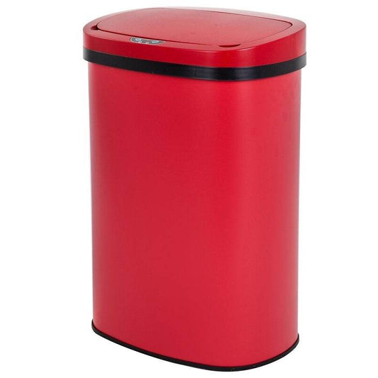 Red 13 Gallon Stainless Steel Motion Sensor Trash Can - Loft&Timber