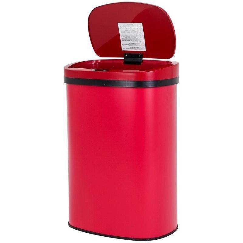 Red 13 Gallon Stainless Steel Motion Sensor Trash Can - Loft&Timber