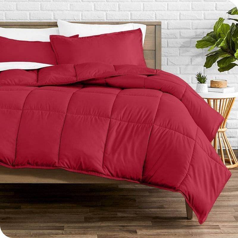 Queen Size All Season Super Soft Down Alternative Comforter Set Red - Loft&Timber