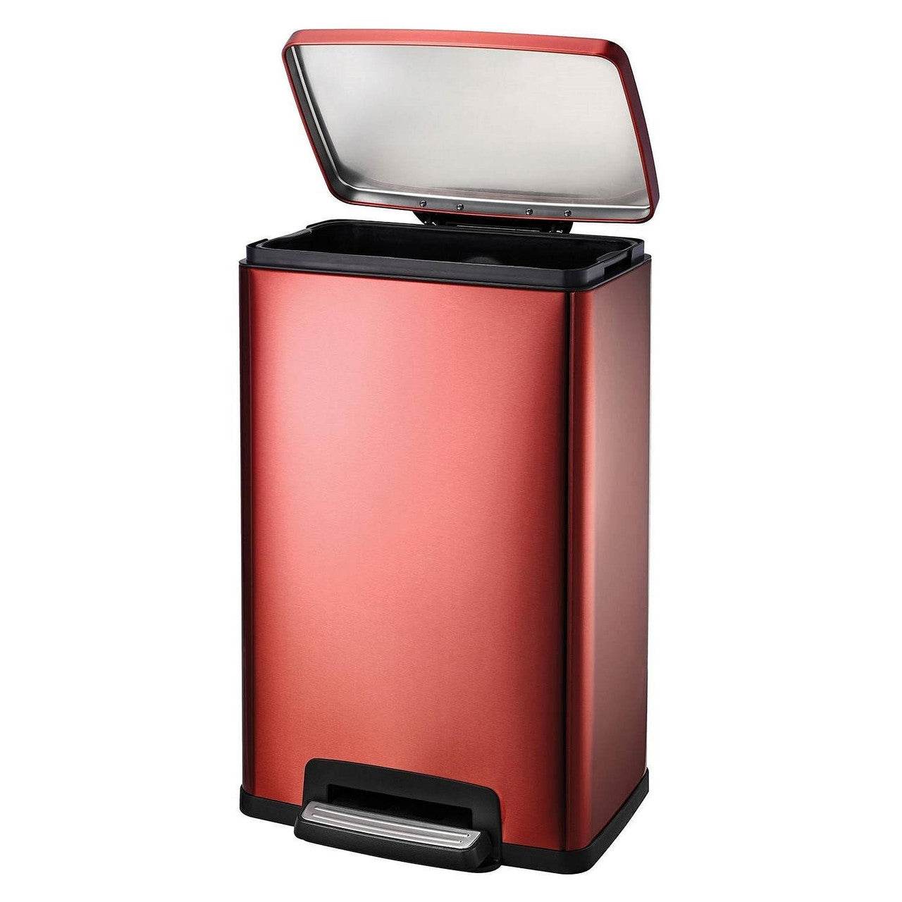 Stainless Steel 13-Gallon Kitchen Trash Can with Step Lid in Copper Red Finish - Loft&Timber