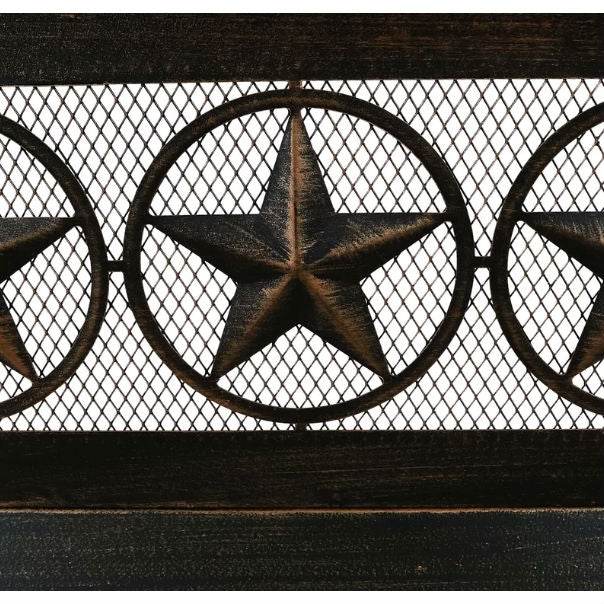Square Outdoor Steel Wood Burning Fire Pit with Star Design - Loft&Timber